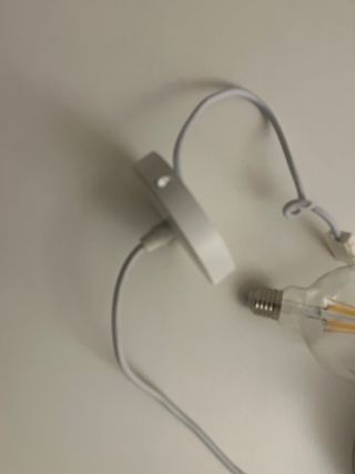 2 Lámparas Techo Cerámica Blanca con detalle Roble