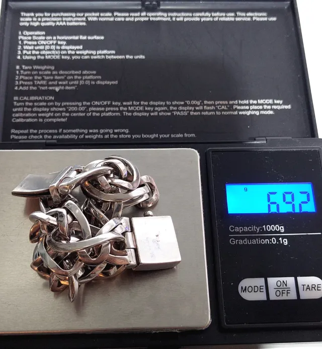 Pulsera Plata 925 Brazalete 69,2gr