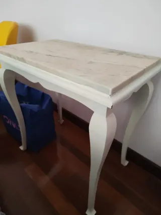Mesa Rectangular Mármol y Madera