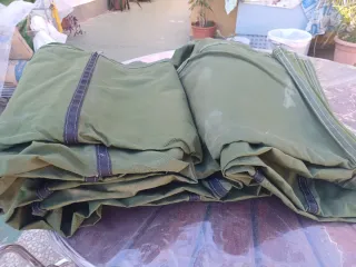 Toldo pérgola verde 4x10m