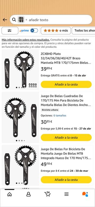 Bielas bici MTB 170mm GOLDOLX