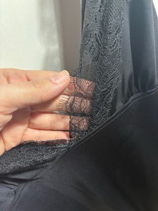 Vestido largo Zara encaje negro