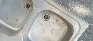 Fregadero doble seno metálico