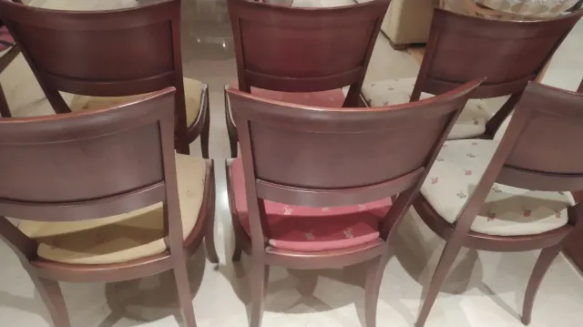 Juego de 6 sillas de comedor de madera
