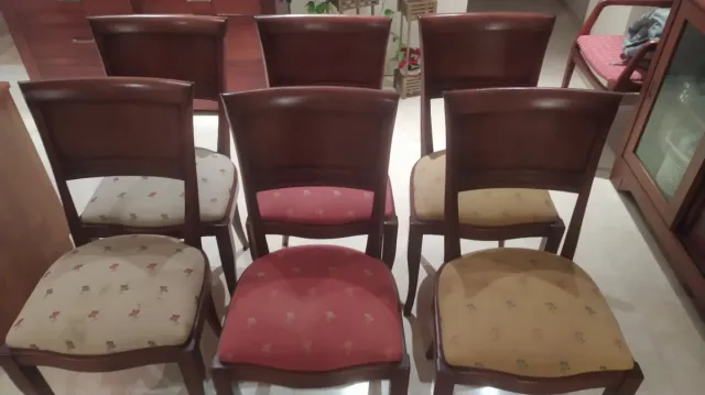 Juego de 6 sillas de comedor de madera