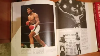 3 libros de deportes + 1 atlas antiguo