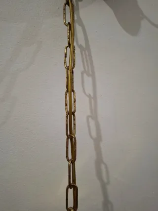 Coppia Lampadari Vetro e Metallo Oro