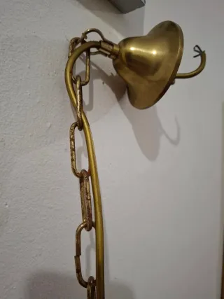 Coppia Lampadari Vetro e Metallo Oro