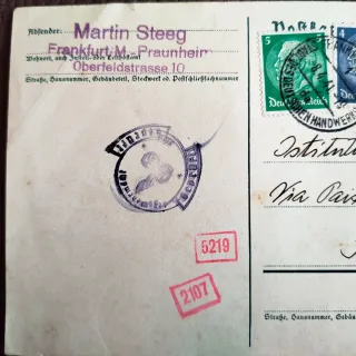 Cartolina postale storica tedesca 1941 timbrata