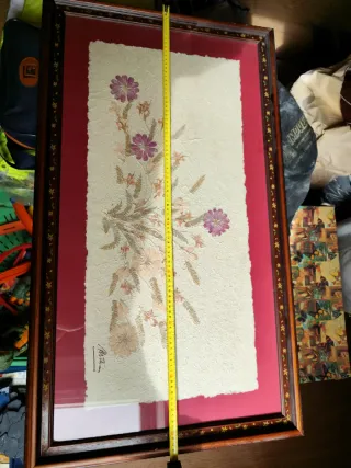 Cuadro Antiguo Flores Secas