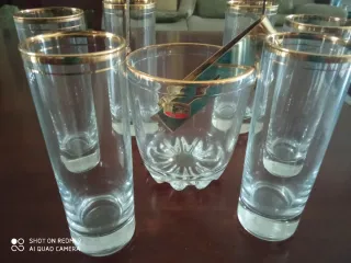 Set Bicchieri Cristallo Dorati