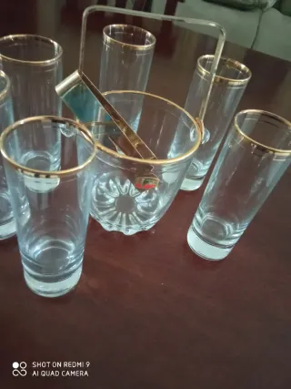 Set Bicchieri Cristallo Dorati