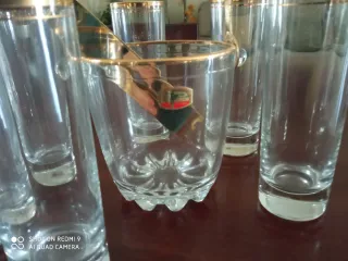 Set Bicchieri Cristallo Dorati