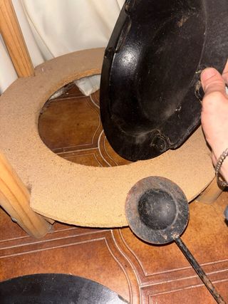 Tavolo camilla con piano in vetro