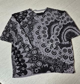 Jersey Desigual Estampado Gris y Negro. Talla M