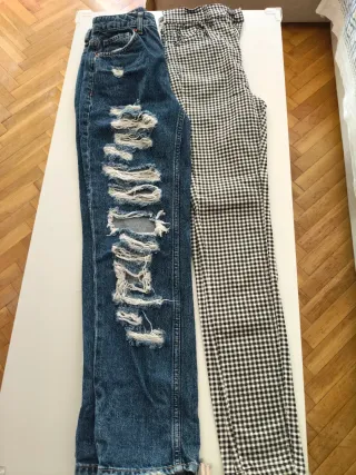 Lote 2 Pantalones Denim Stradivarius y Bershka