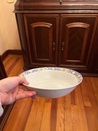 Vajilla de porcelana azul y blanca