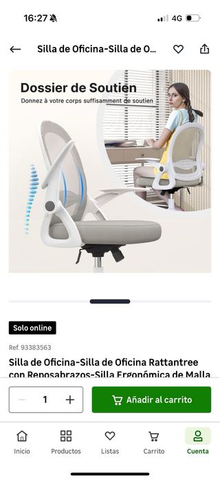 Silla de oficina ergonómica Rattantree