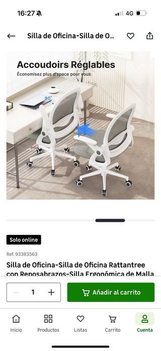 Silla de oficina ergonómica Rattantree