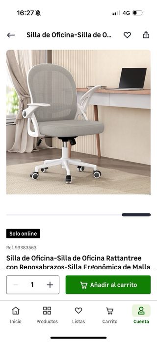Silla de oficina ergonómica Rattantree