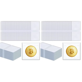 Pack 100 Fundas Monedas 45x45mm PVC Doble Bolsillo