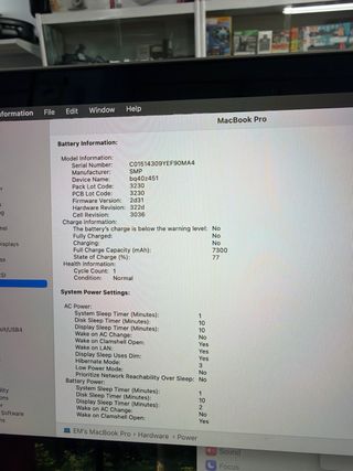 MacBook Pro 15 2018 i7 16GB RAM 500GB SSD