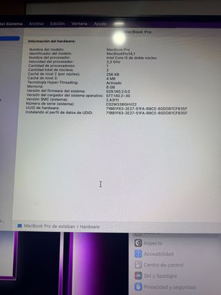 MacBook Pro 13 2017 Plata Para piezas o reparar