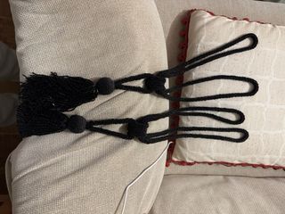 Recoge cortinas pedrería negro