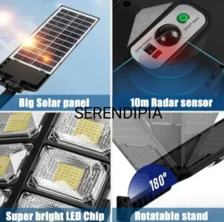 FAROLA SOLAR  504 LED CON MANDO A DISTANCIA.