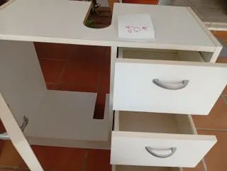 Mueble de lavabo blanco con cajones