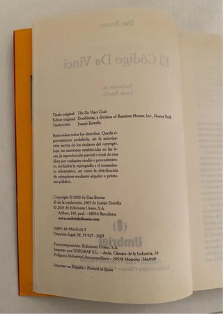 Dan Brown: El código Da Vinci (Libro)
