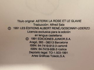 Comic Asterix “La rosa y la espada”