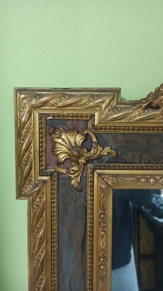 Espejo decorativo madera y dorado