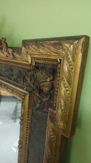 Espejo decorativo madera y dorado