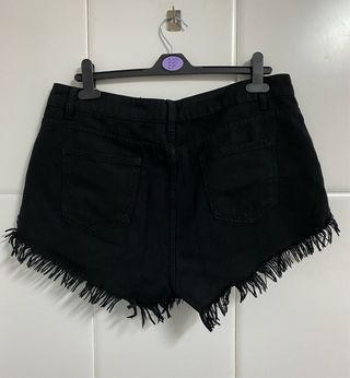 Shorts vaqueros negros rotos