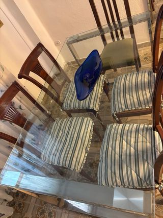 Mesa Comedor Cristal y Metal