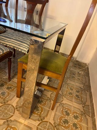 Mesa Comedor Cristal y Metal