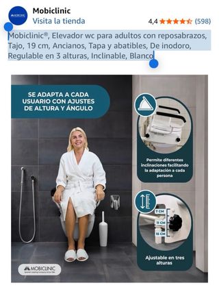 Mobiclinic Elevador WC Adultos Reposabrazos