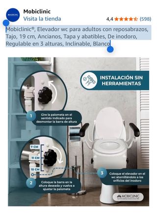 Mobiclinic Elevador WC Adultos Reposabrazos