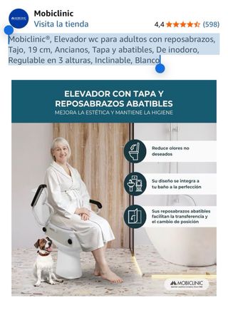 Mobiclinic Elevador WC Adultos Reposabrazos