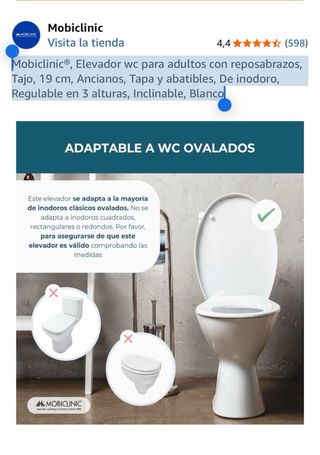 Mobiclinic Elevador WC Adultos Reposabrazos