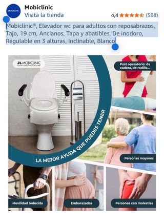 Mobiclinic Elevador WC Adultos Reposabrazos
