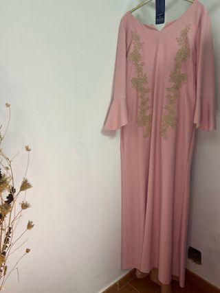 Vestido largo elegante rosa nuevo con etiqueta