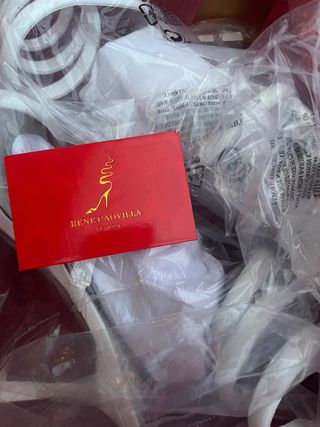 Sandalias René Caovilla Blancas, de piel, 8 cm.