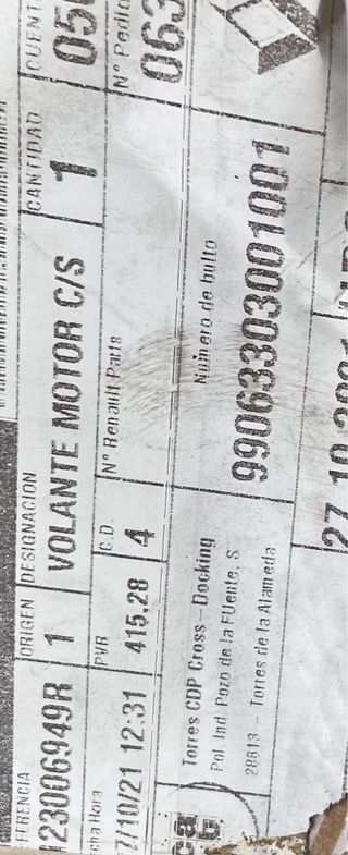 Volante motor Renault 123006949R