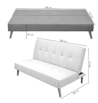 Sofá Cama Clic-Clac Gris Tela