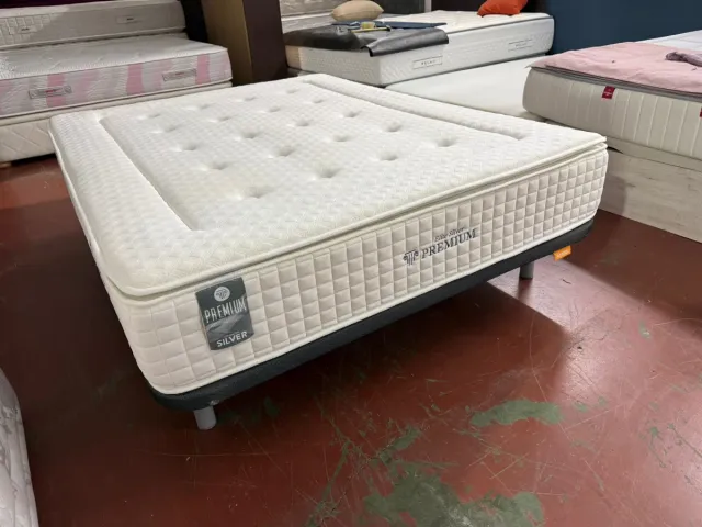Cama 150x190, BASE Y COLCHÓN SILVER TOPPER