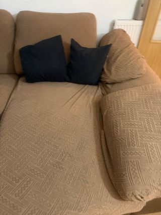 Sofá modular marrón y negro