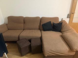 Sofá modular marrón y negro