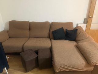 Sofá modular marrón y negro